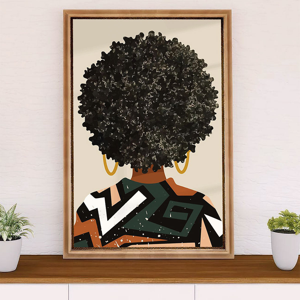 African American Afro Canvas Wall Art Prints | Afro-textured hair | Gift for Black Girl