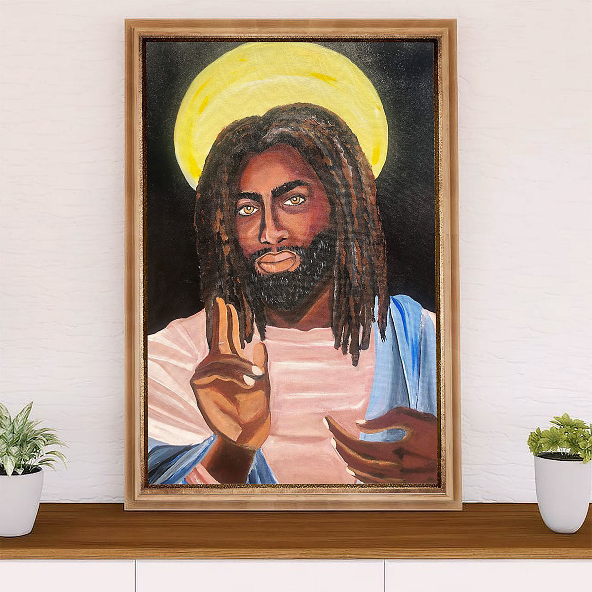 African American Afro Canvas Wall Art Prints | God | Gift for Black Girl