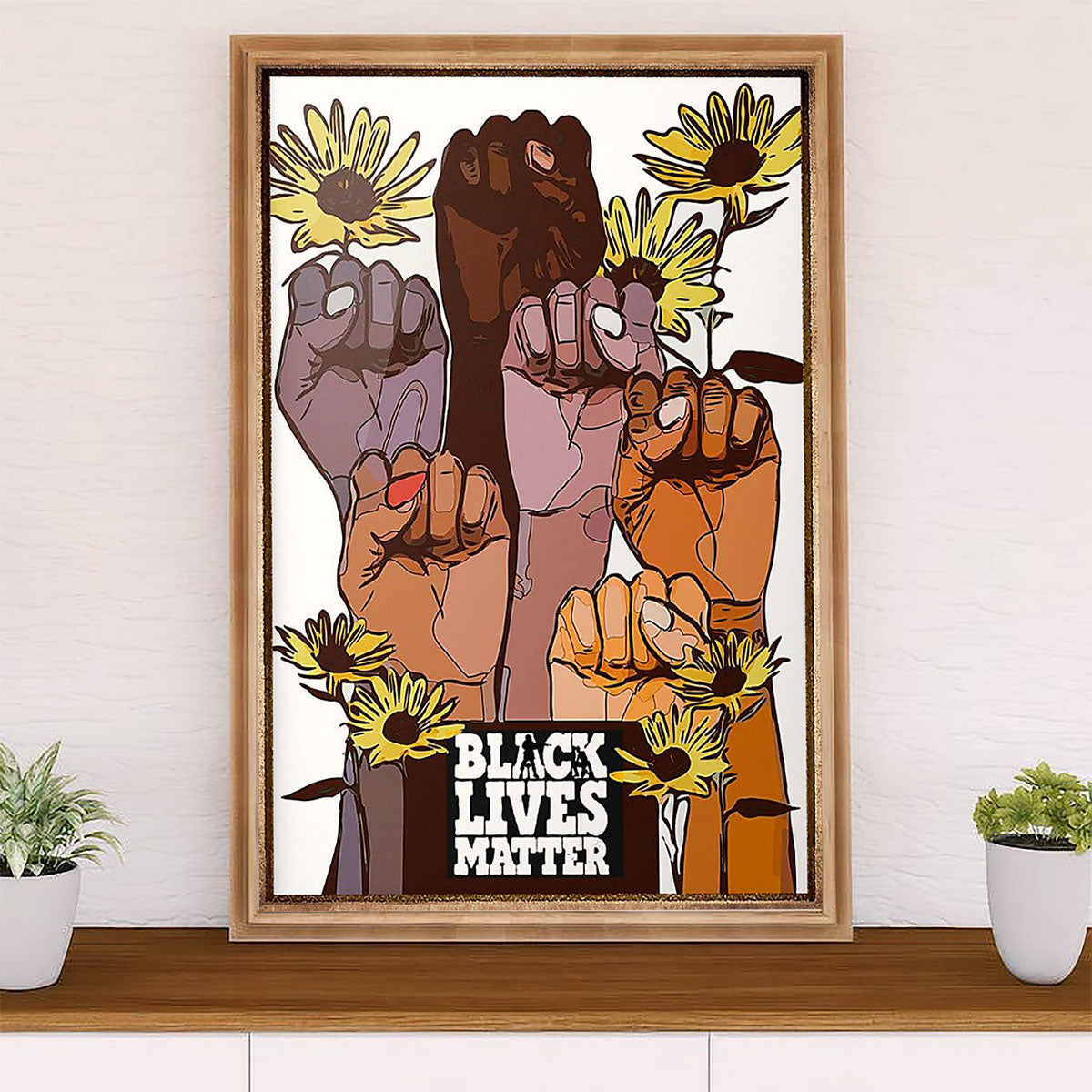 African American Afro Canvas Wall Art Prints | Black Lives Matter | Gift for Black Girl