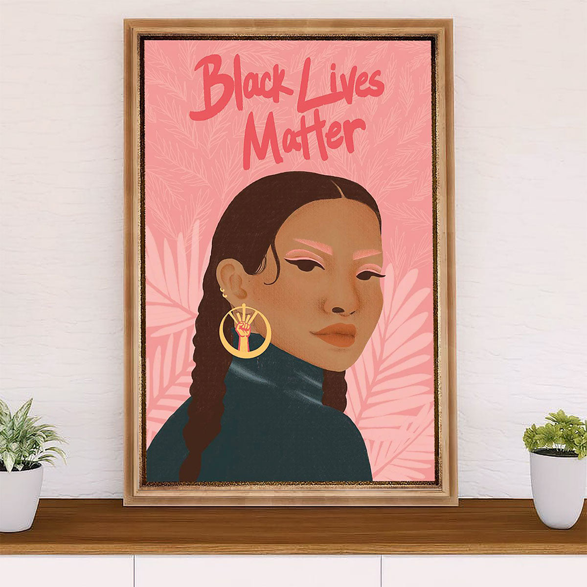African American Afro Canvas Wall Art Prints | Black Lives Matter | Gift for Black Girl