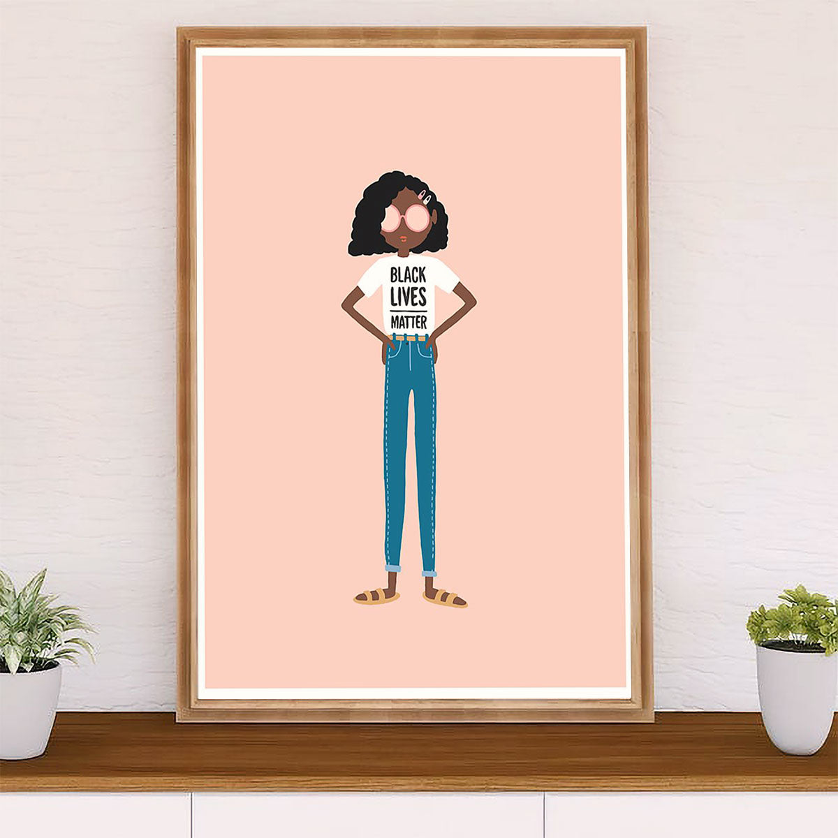 African American Afro Canvas Wall Art Prints | Black Lives Matter | Gift for Black Girl