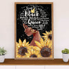 African American Afro Canvas Wall Art Prints | Black Queen Sunflower | Gift for Black Girl