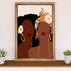 African American Afro Canvas Wall Art Prints | Two Girls Flowers | Gift for Black Girl