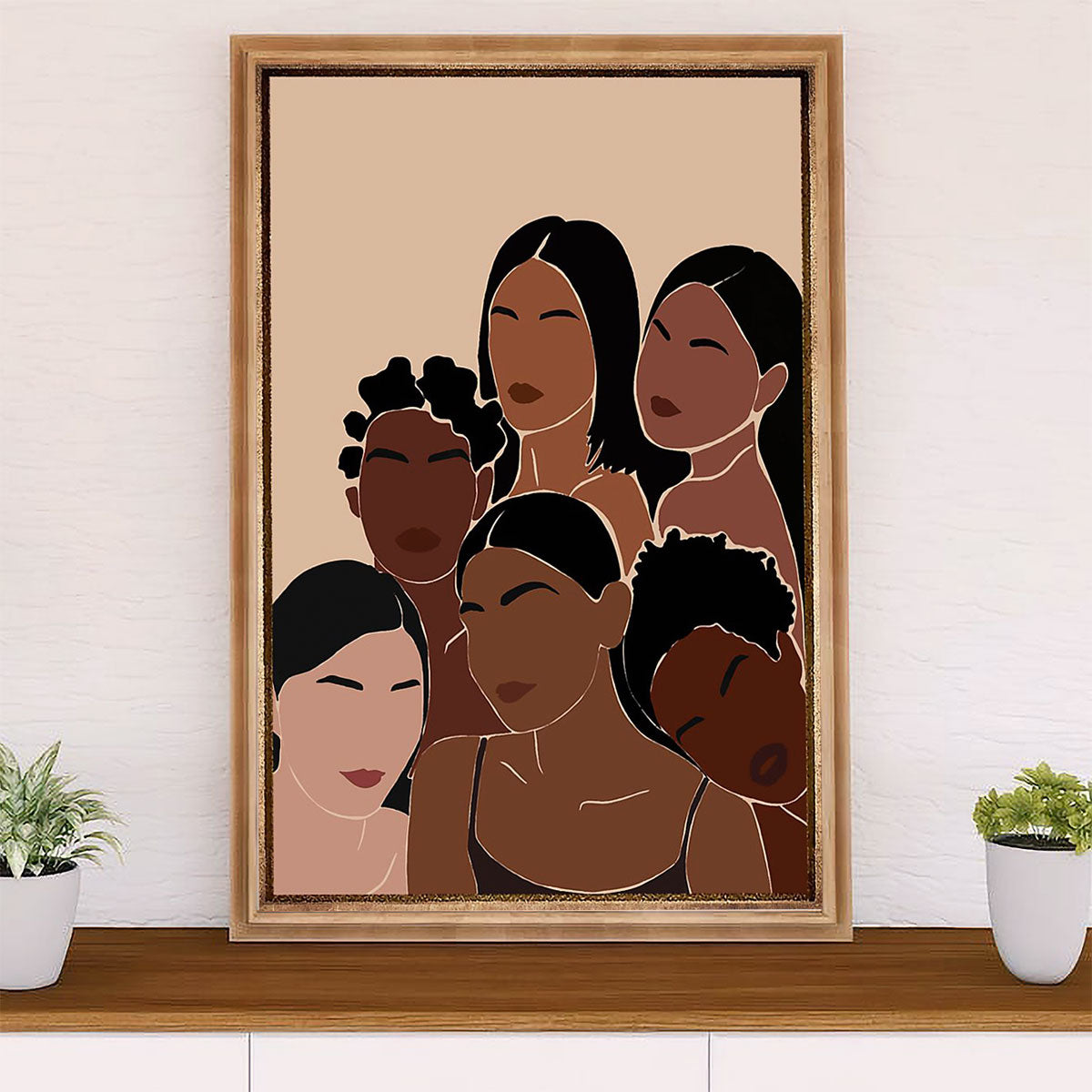 African American Afro Canvas Wall Art Prints | Girls Art Painting | Gift for Black Girl