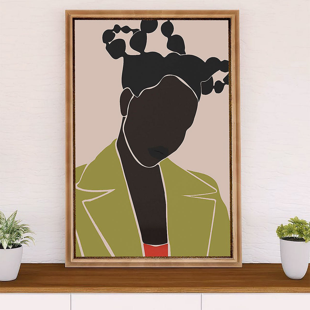 African American Afro Canvas Wall Art Prints | Girl Art Painting | Gift for Black Girl