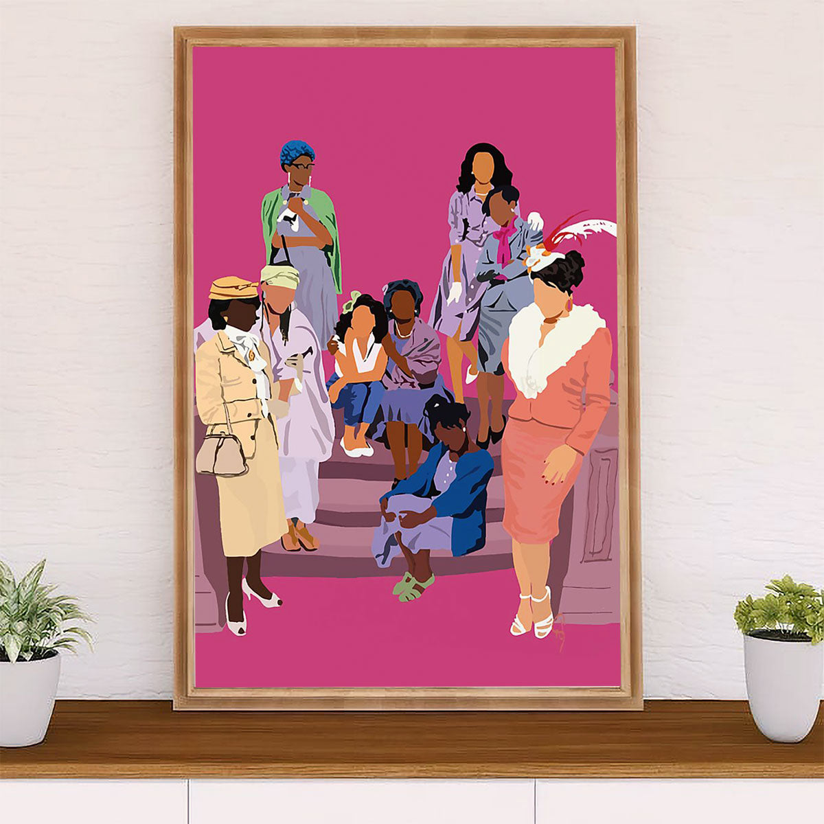 African American Afro Canvas Wall Art Prints | Different Colors Cultures Ladies | Gift for Black Girl