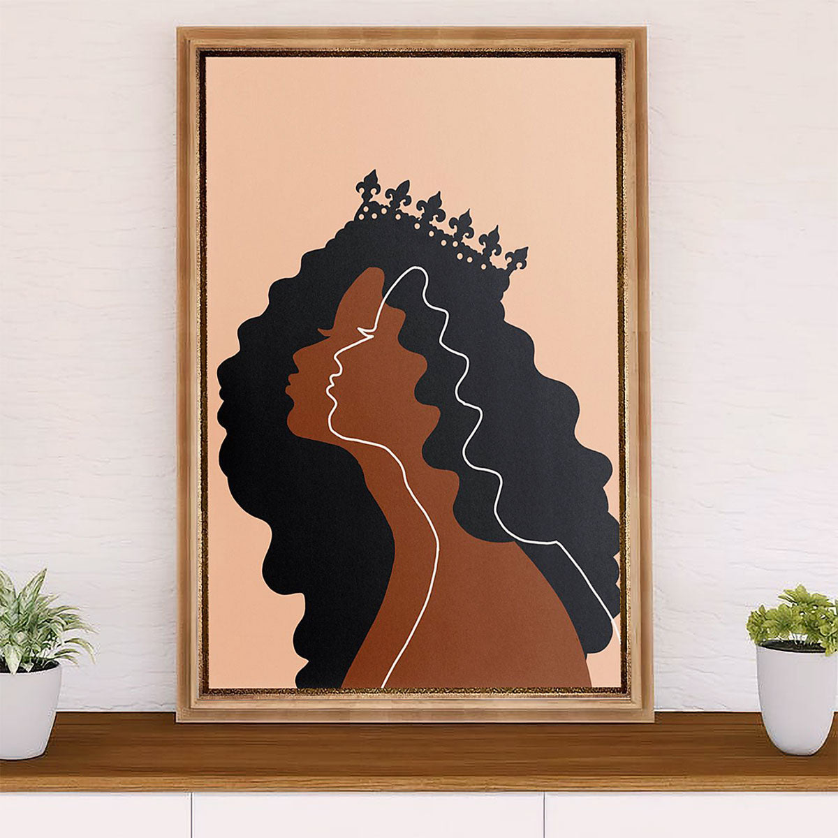 African American Afro Canvas Wall Art Prints | Black Queen Art | Gift for Black Girl