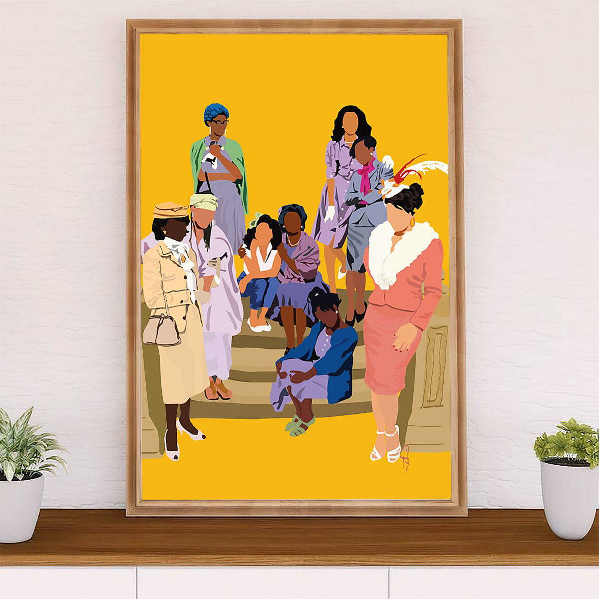 African American Afro Canvas Wall Art Prints | Different Colors Cultures Ladies | Gift for Black Girl