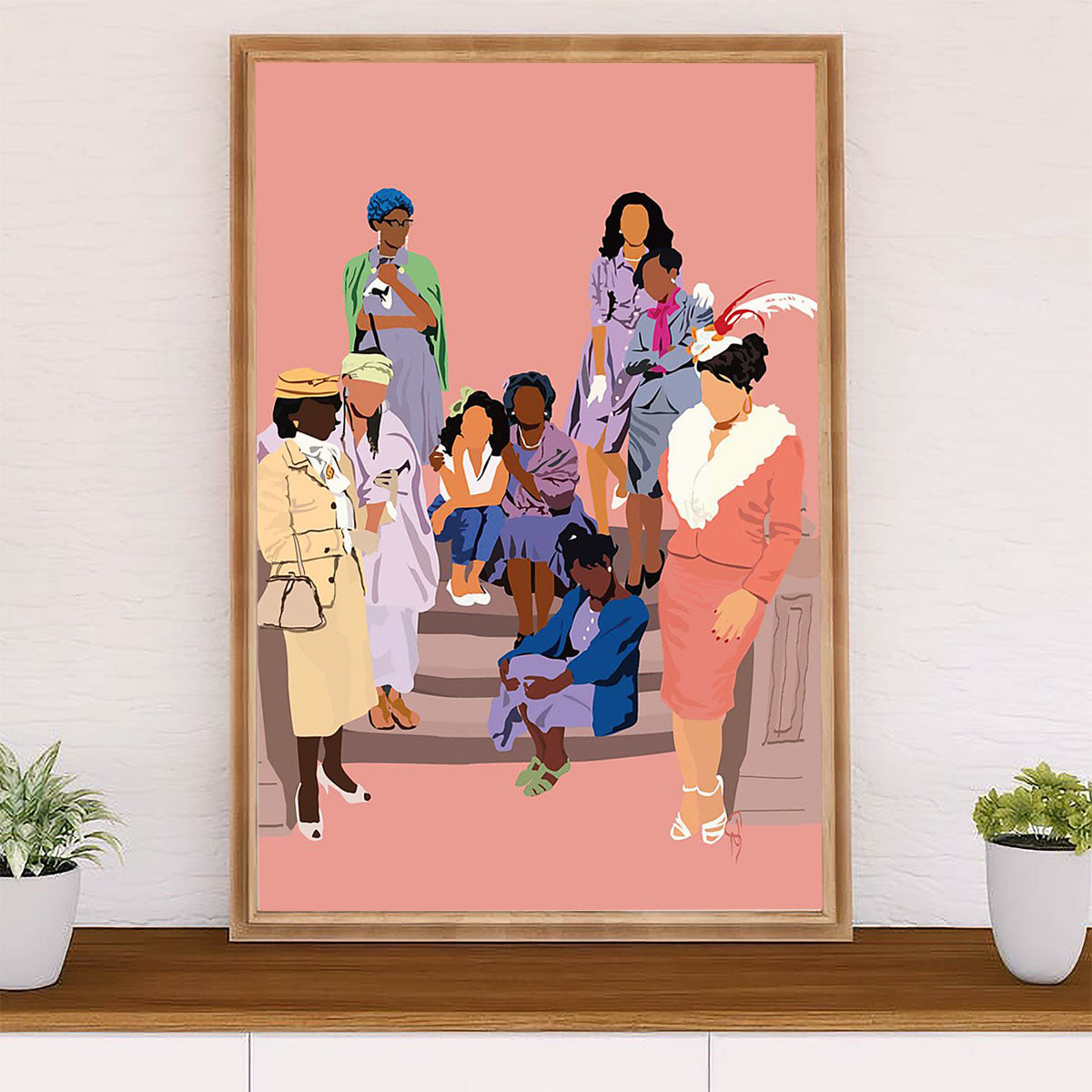 African American Afro Canvas Wall Art Prints | Different Colors Cultures Ladies | Gift for Black Girl