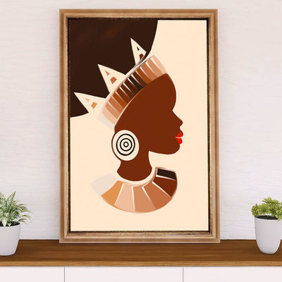 African American Afro Canvas Wall Art Prints | Black Queen Art | Gift for Black Girl