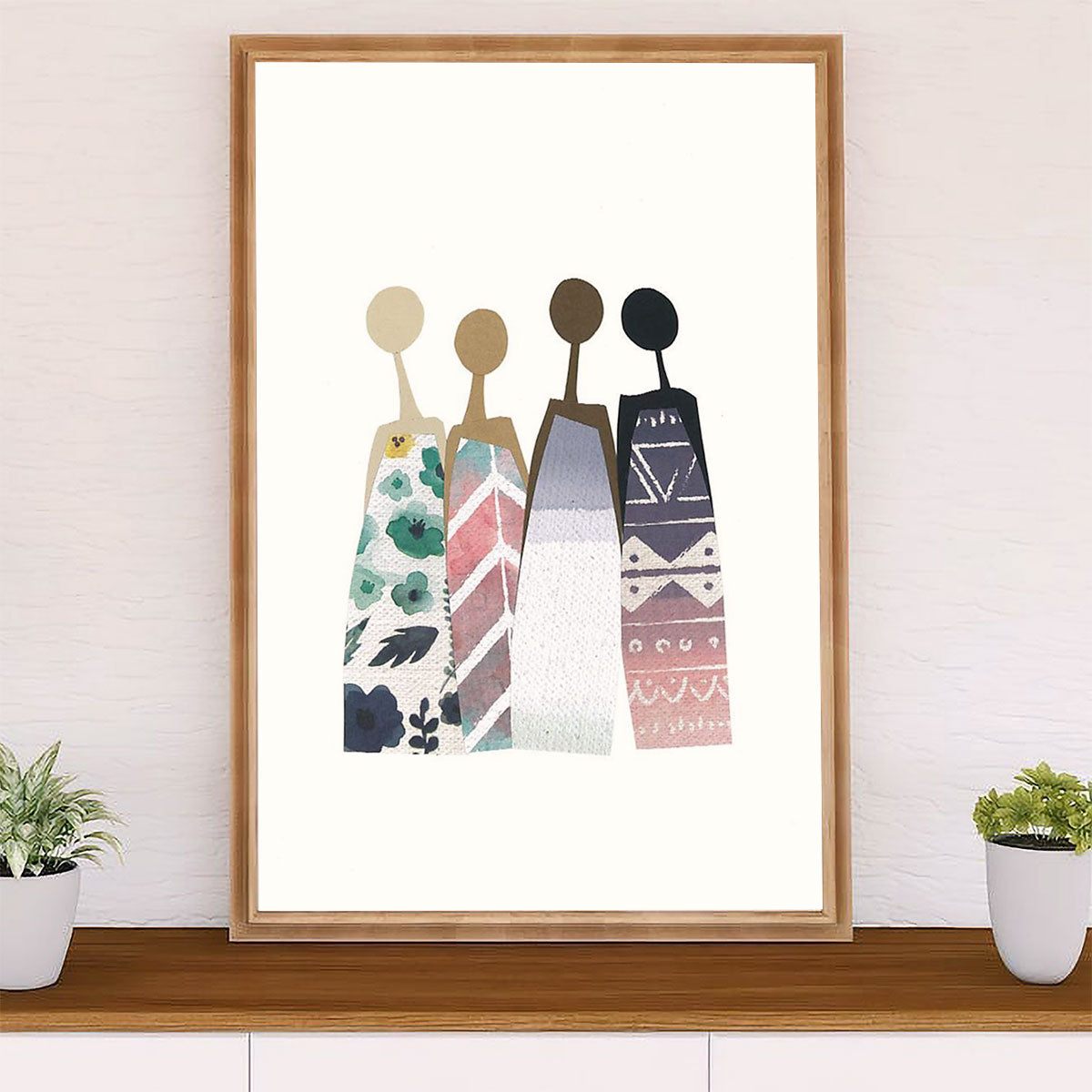 African American Afro Canvas Wall Art Prints | Women Art | Gift for Black Girl