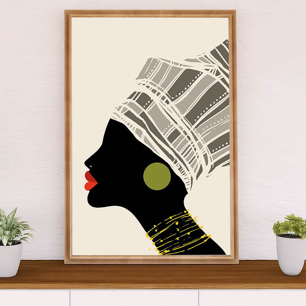 African American Afro Canvas Wall Art Prints | Girl Art Painting Retro | Gift for Black Girl