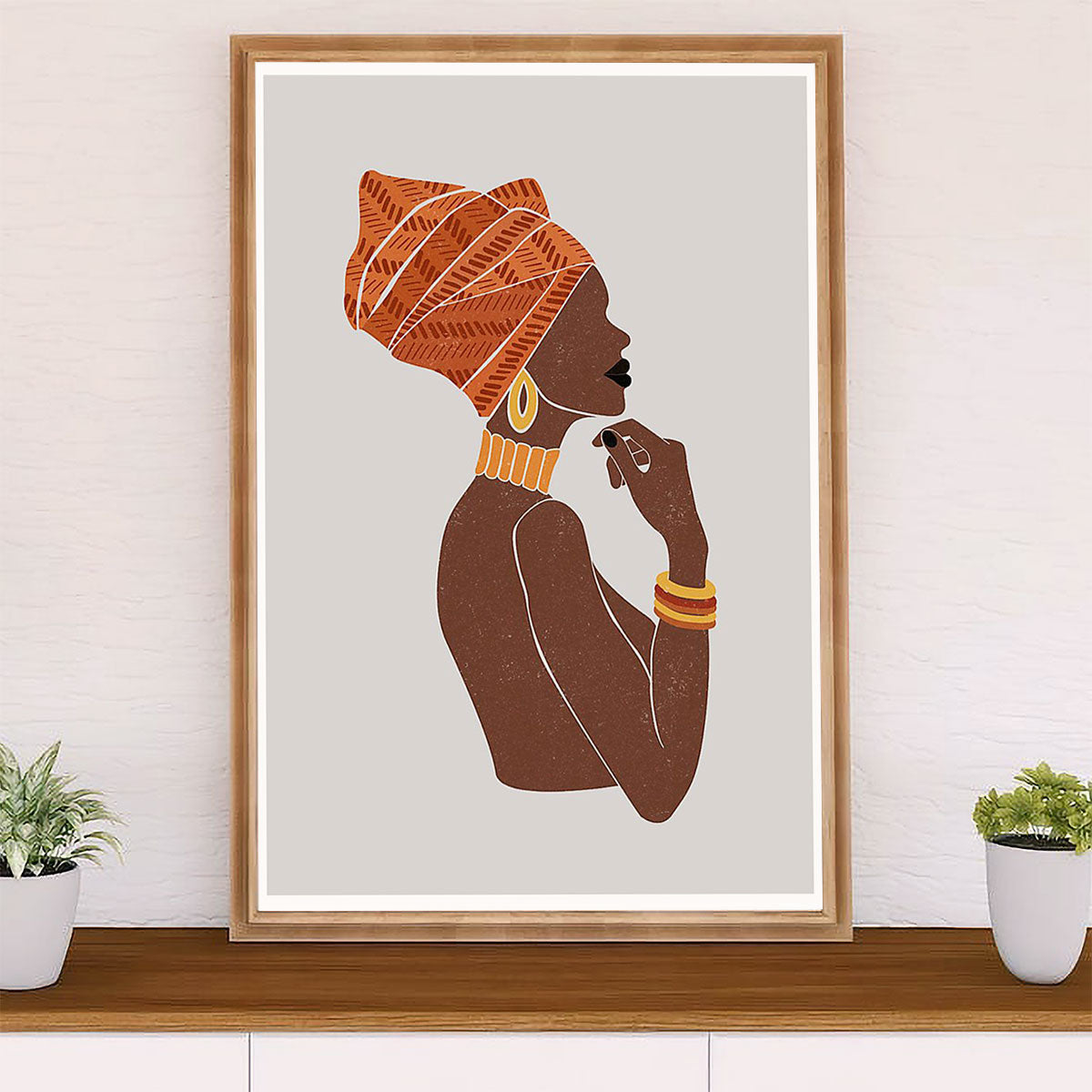 African American Afro Canvas Wall Art Prints | Women Art Painting Retro | Gift for Black Girl