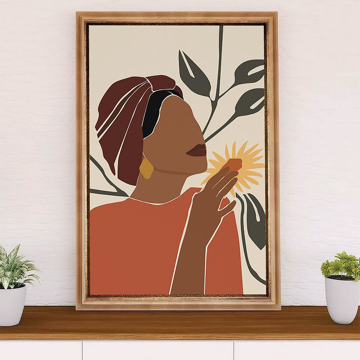 African American Afro Canvas Wall Art Prints | Black Girl Art Painting | Gift for Black Girl