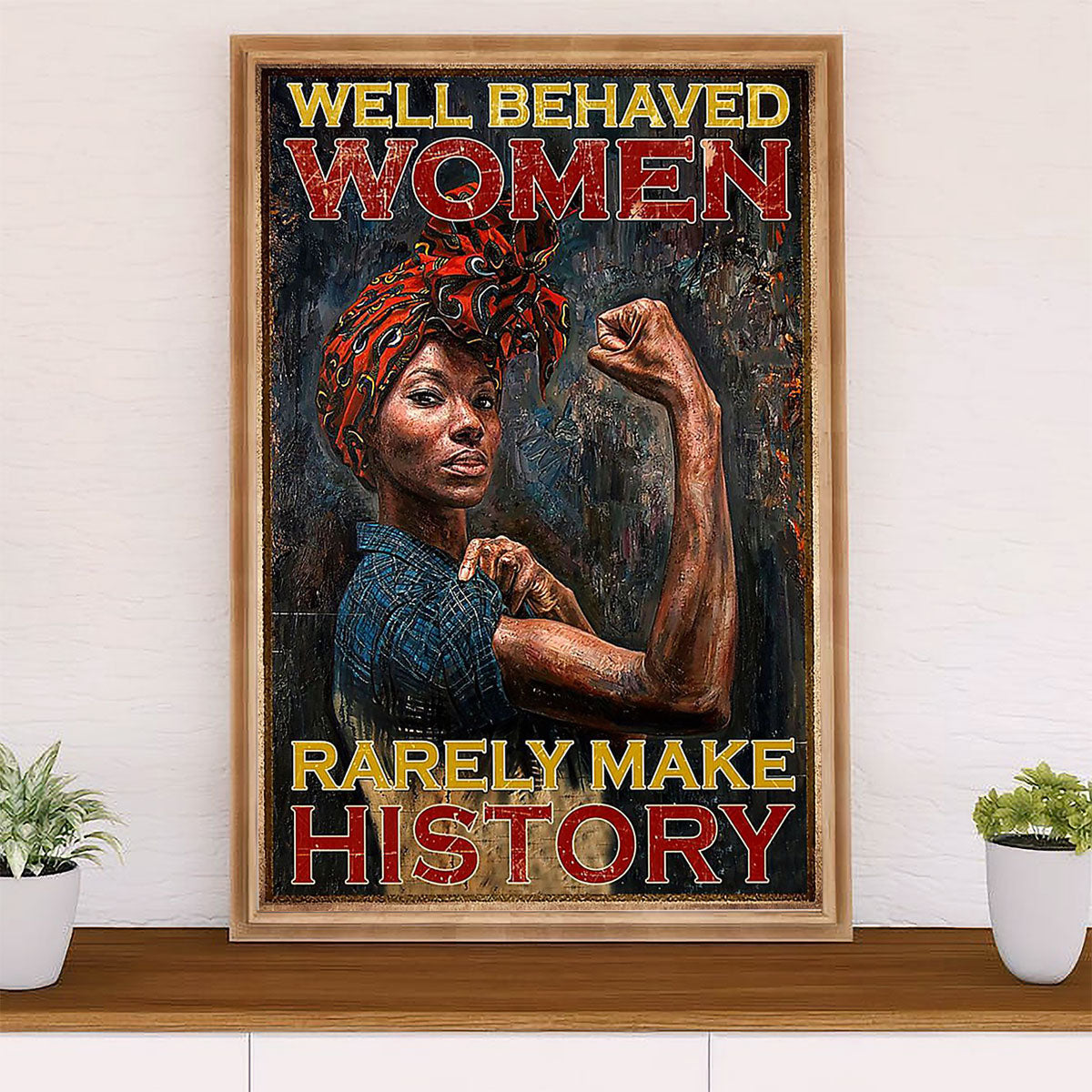 African American Afro Canvas Wall Art Prints | Well Bahaved Women | Gift for Black Girl