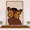 African American Afro Canvas Wall Art Prints | Butterfly Girl | Gift for Black Girl