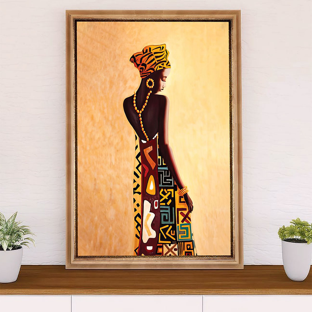 African American Afro Canvas Wall Art Prints | Charming Girl | Gift for Black Girl