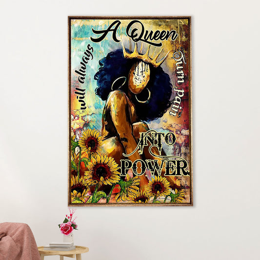 African American Afro Canvas Wall Art Prints | A Black Queen | Gift for Black Girl