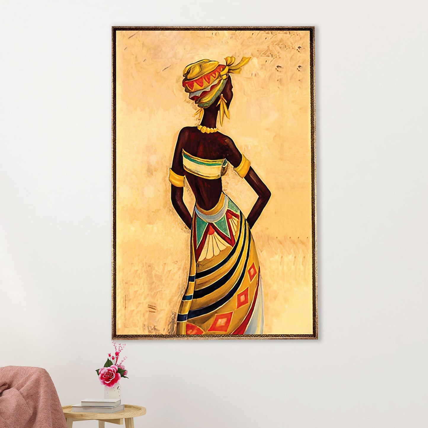 African American Afro Canvas Wall Art Prints | Charming Girl | Gift for Black Girl
