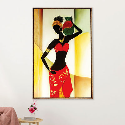 African American Afro Canvas Wall Art Prints | Charming Girl Art Painting | Gift for Black Girl