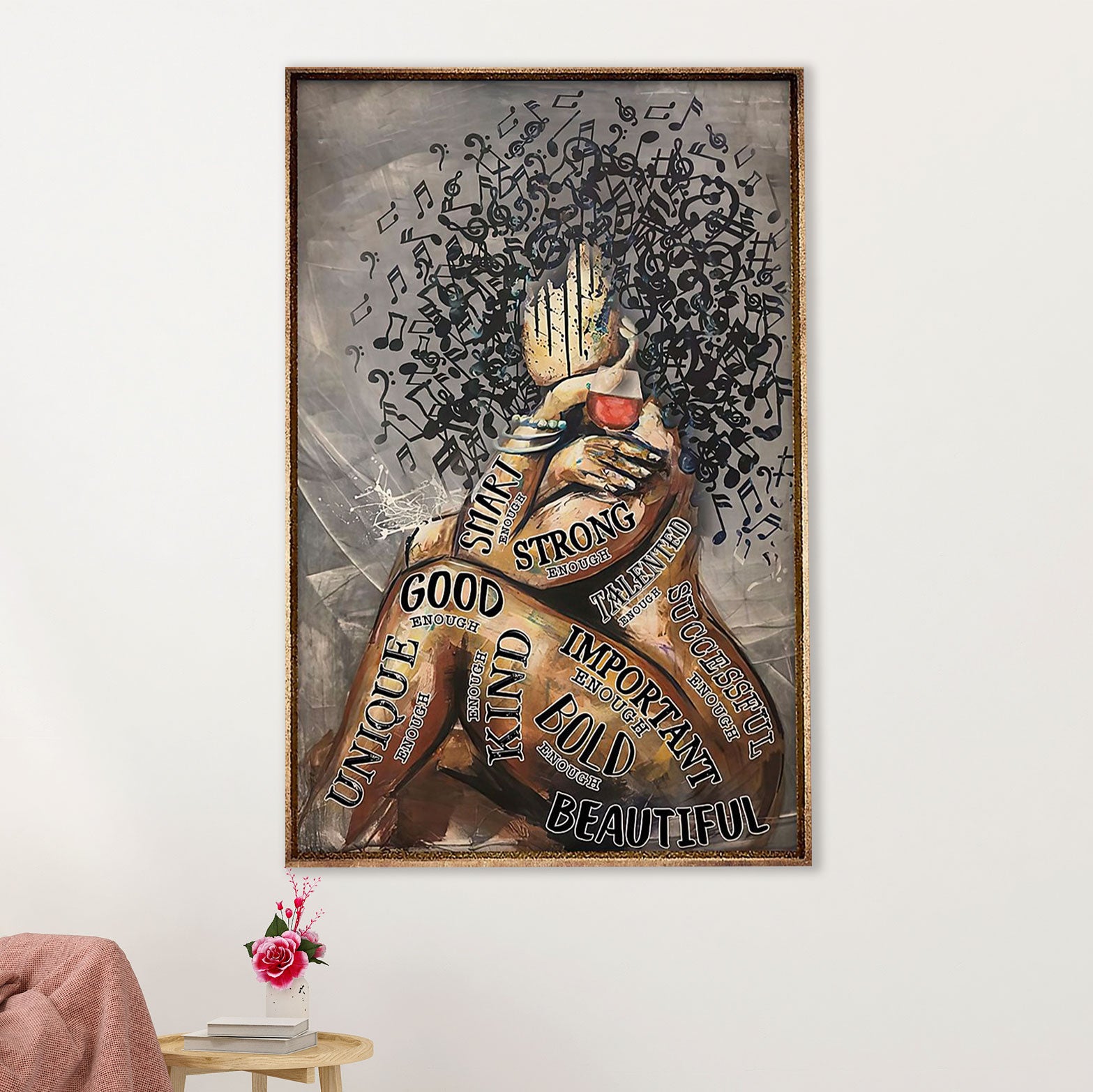 African American Afro Canvas Wall Art Prints | Strong Girl | Gift for Black Girl