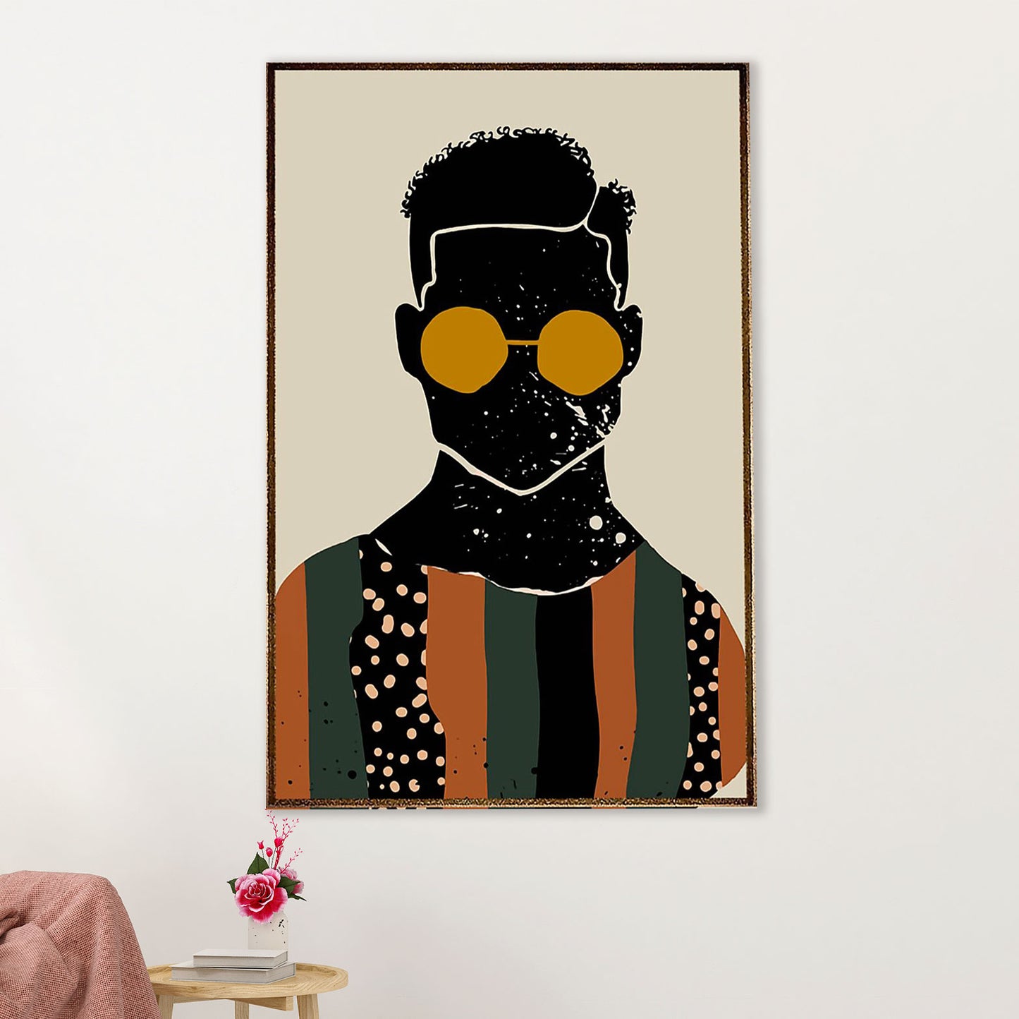 African American Afro Canvas Wall Art Prints | Black Men Galaxy | Gift for Black Girl