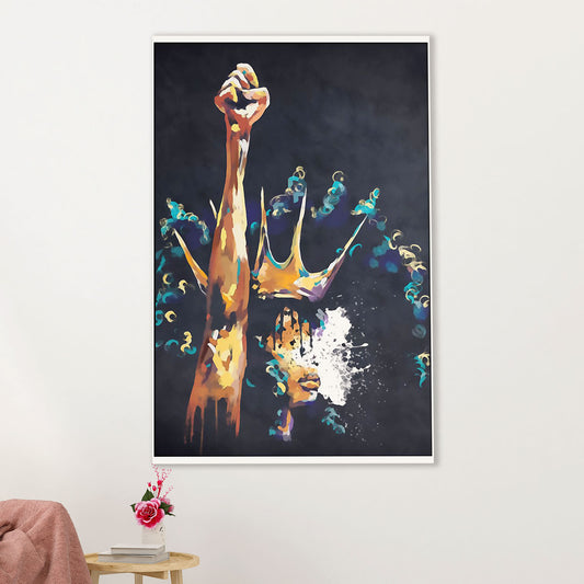 African American Afro Canvas Wall Art Prints | Black Queen | Gift for Black Girl