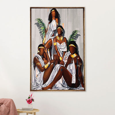 African American Afro Canvas Wall Art Prints | Women | Gift for Black Girl