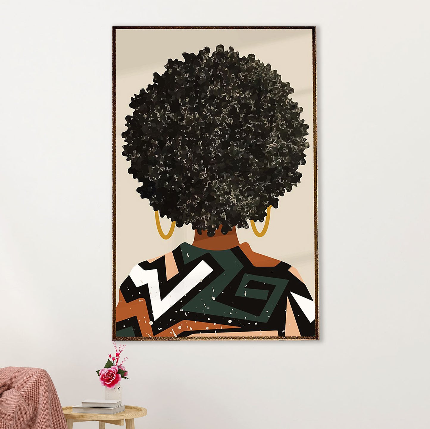African American Afro Canvas Wall Art Prints | Afro-textured hair | Gift for Black Girl