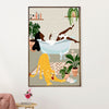 African American Afro Canvas Wall Art Prints | Girl In Bath | Gift for Black Girl