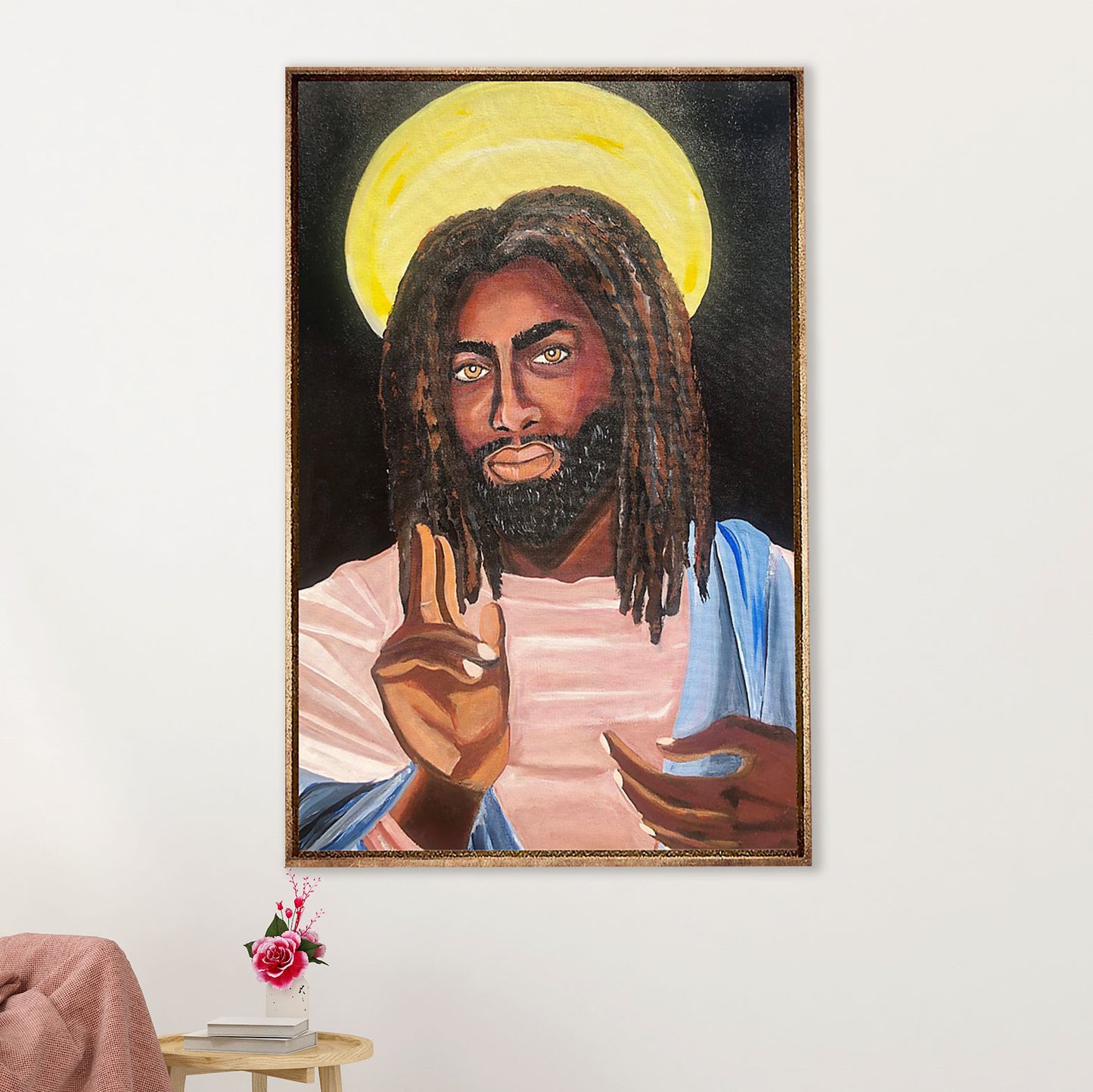 African American Afro Canvas Wall Art Prints | God | Gift for Black Girl