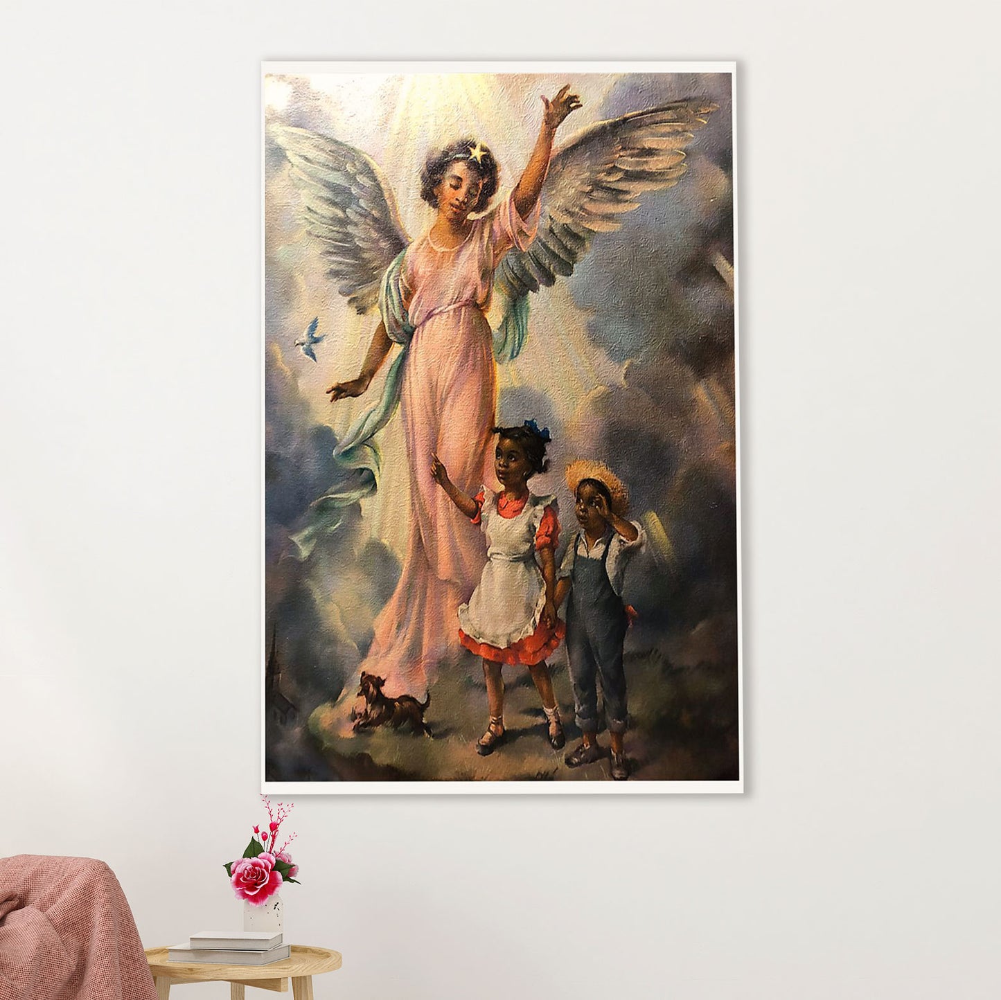 African American Afro Canvas Wall Art Prints | Angel | Gift for Black Girl