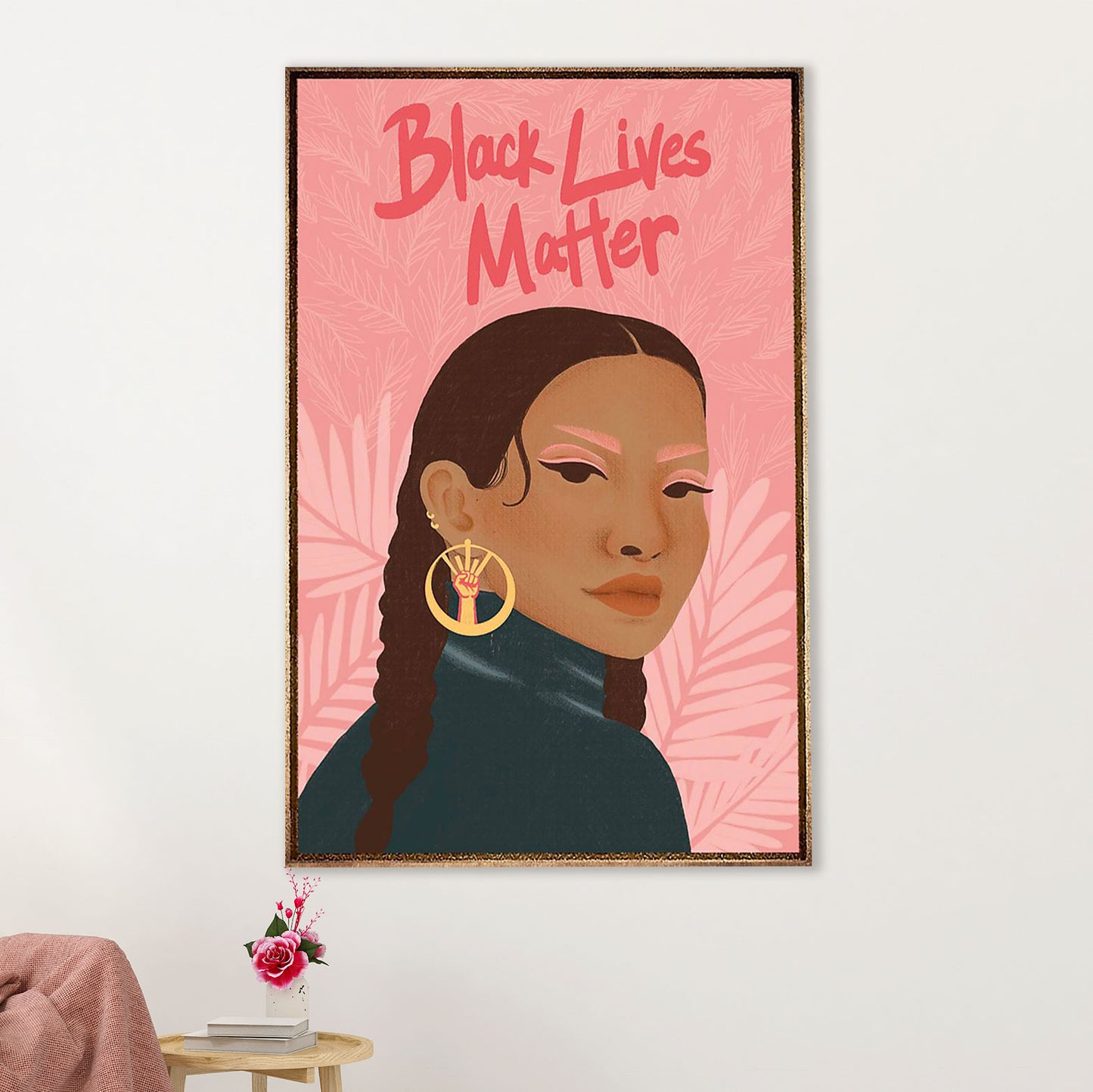 African American Afro Canvas Wall Art Prints | Black Lives Matter | Gift for Black Girl