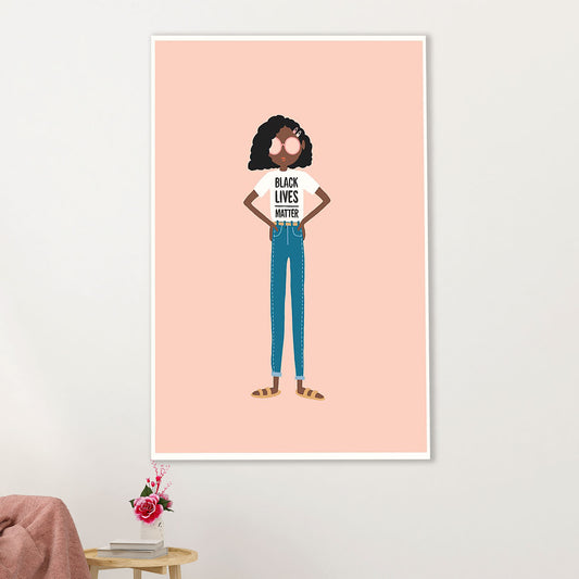 African American Afro Canvas Wall Art Prints | Black Lives Matter | Gift for Black Girl