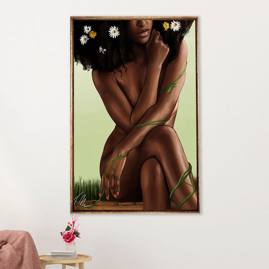African American Afro Canvas Wall Art Prints | Beautiful Mind Girl | Gift for Black Girl