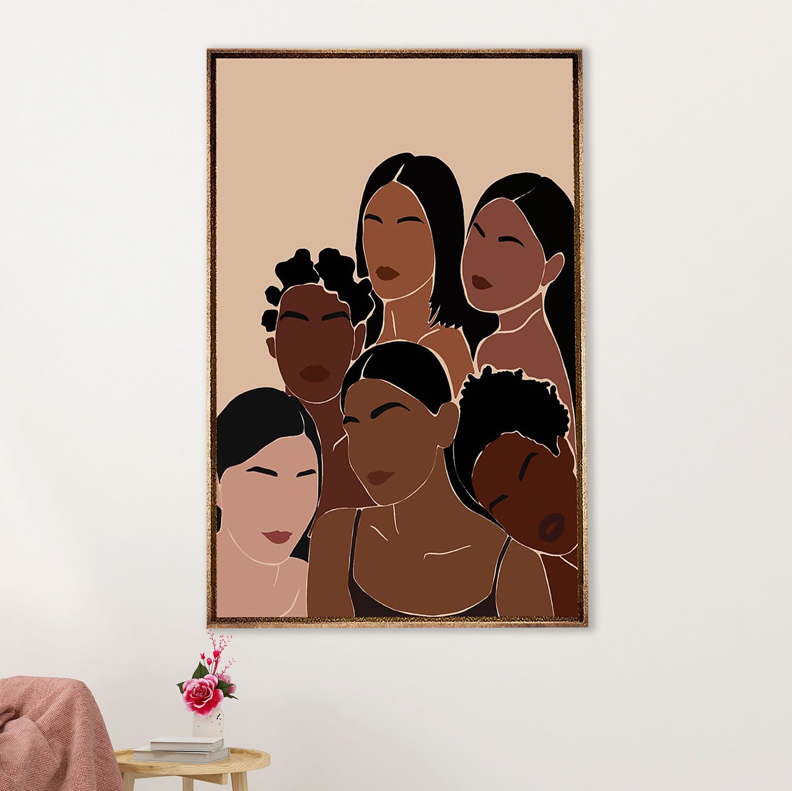 African American Afro Canvas Wall Art Prints | Girls Art Painting | Gift for Black Girl