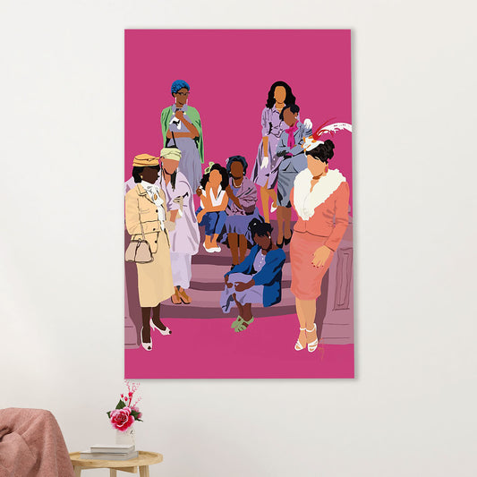 African American Afro Canvas Wall Art Prints | Different Colors Cultures Ladies | Gift for Black Girl
