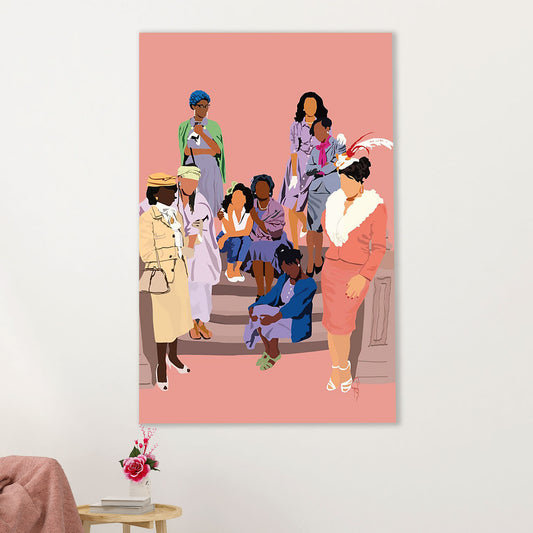 African American Afro Canvas Wall Art Prints | Different Colors Cultures Ladies | Gift for Black Girl