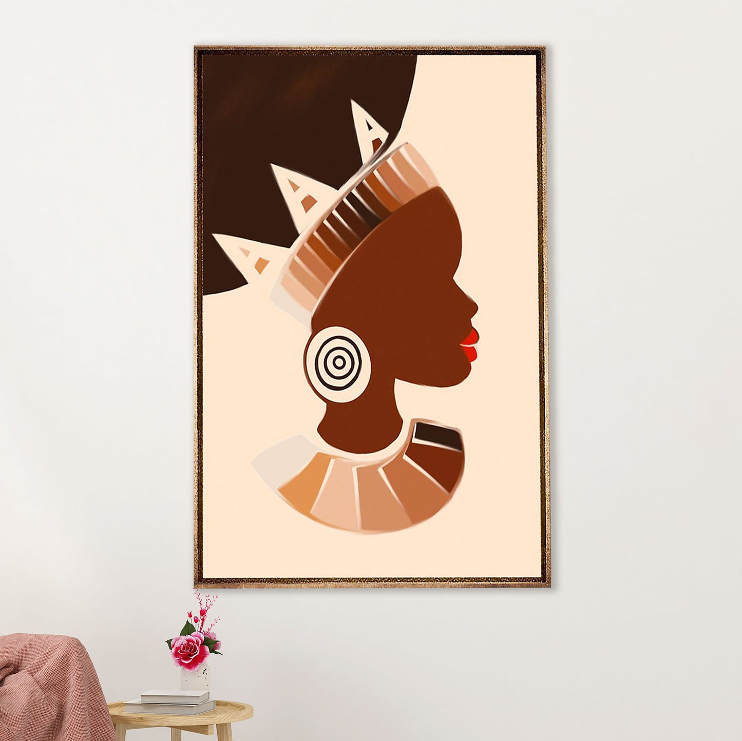 African American Afro Canvas Wall Art Prints | Black Queen Art | Gift for Black Girl