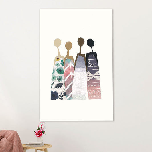 African American Afro Canvas Wall Art Prints | Women Art | Gift for Black Girl