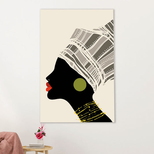 African American Afro Canvas Wall Art Prints | Girl Art Painting Retro | Gift for Black Girl