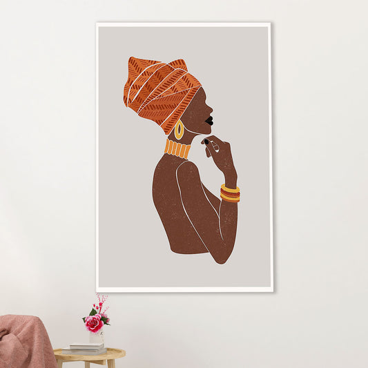 African American Afro Canvas Wall Art Prints | Women Art Painting Retro | Gift for Black Girl