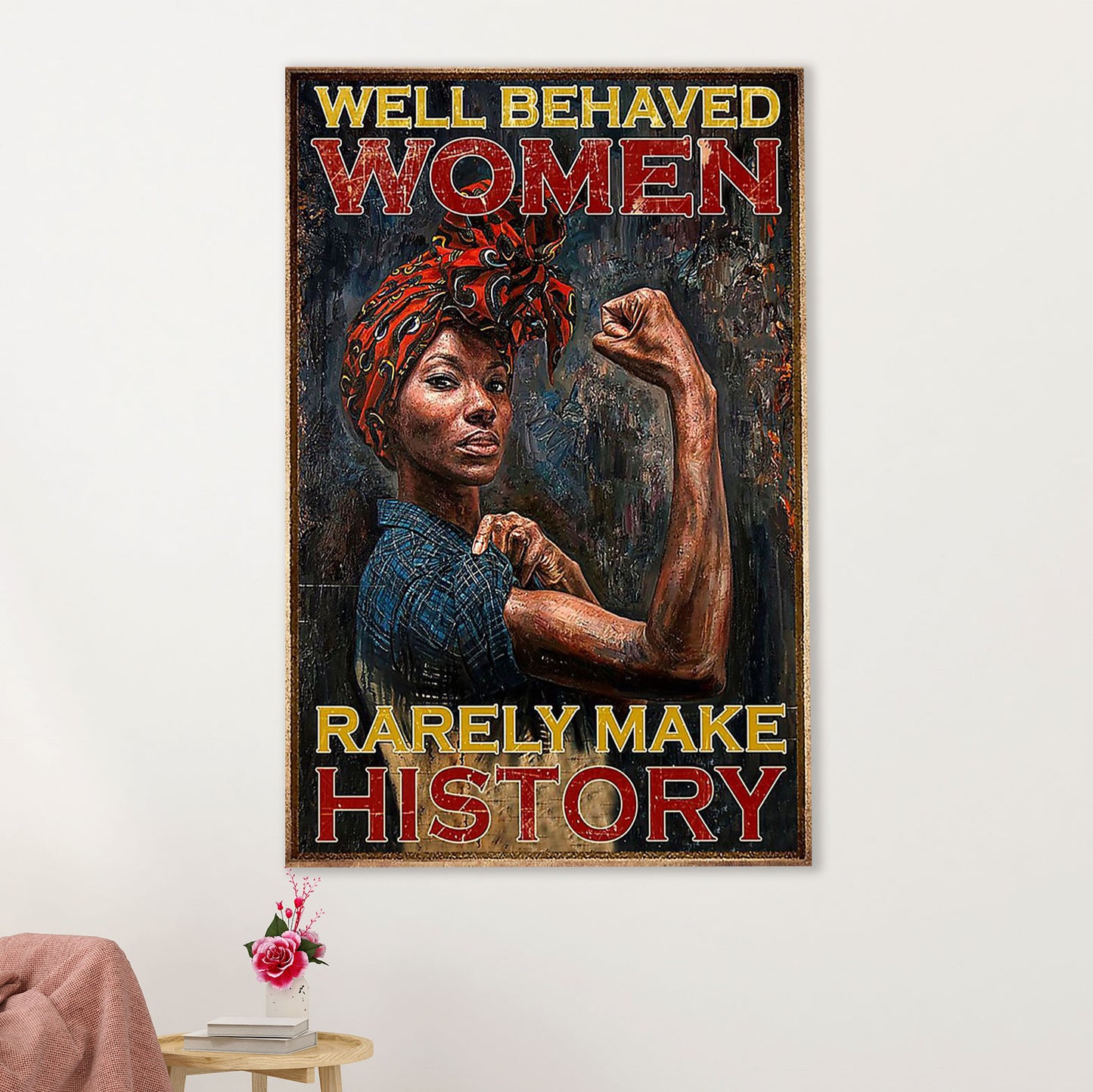 African American Afro Canvas Wall Art Prints | Well Bahaved Women | Gift for Black Girl