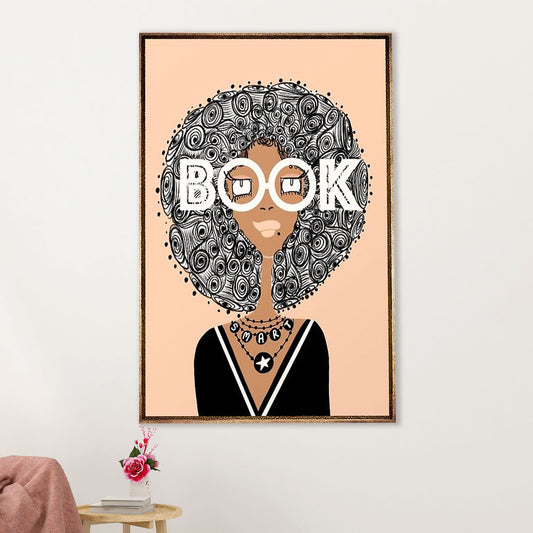 African American Afro Canvas Wall Art Prints | Smart Girl | Gift for Black Girl