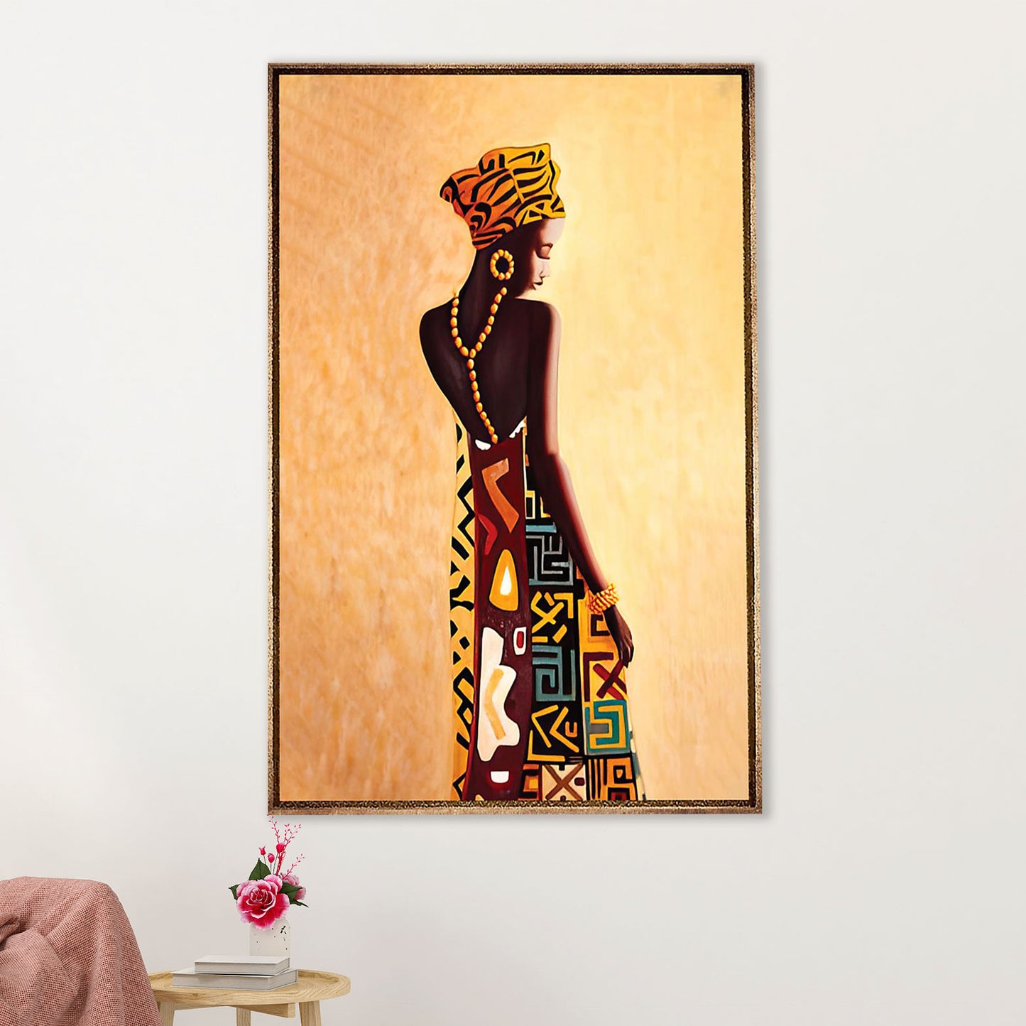 African American Afro Canvas Wall Art Prints | Charming Girl | Gift for Black Girl