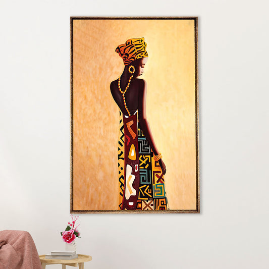African American Afro Canvas Wall Art Prints | Charming Girl | Gift for Black Girl
