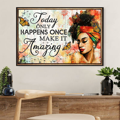 African Americans Afro Poster Prints | Make It Amazing | Wall Art Black Pride Gift for Black Girl