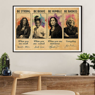 African Americans Afro Poster Prints | Be Strong Be Brave | Wall Art Black Pride Gift for Black Girl