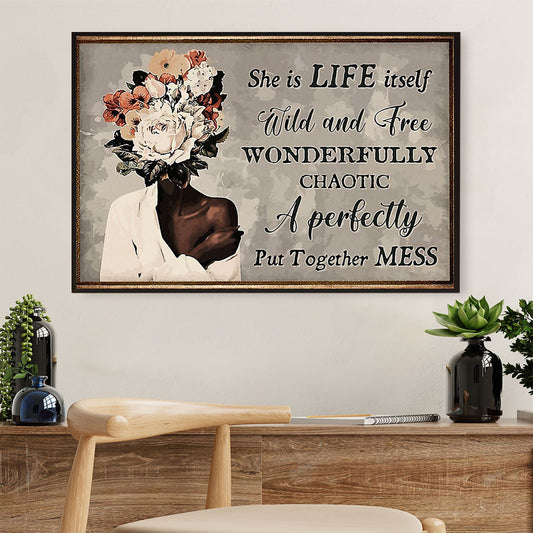 African Americans Afro Poster Prints | She Is Life Itself | Wall Art Black Pride Gift for Black Girl