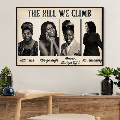 African Americans Afro Canvas Wall Art | The Hill We Climb | Black Pride Gift for Black Girl